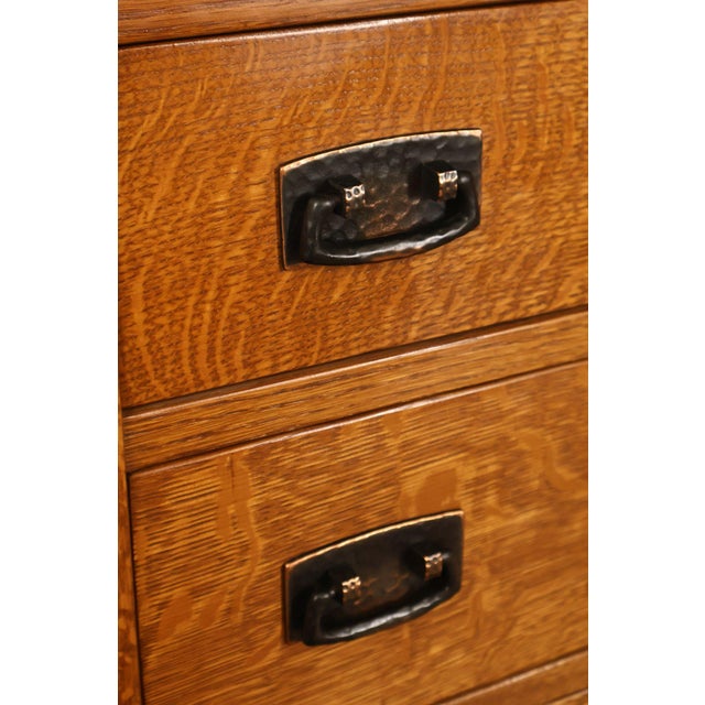 Stickley Mission Collection Pair Of Oak Three Drawer Nightstands For Sale - Image 14 of 18