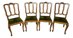 French Dining Chairs in Oak, Set of 4