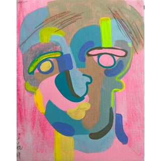 Contemporary Abstract Portrait Painting "Why So Serious, No. 497" For Sale