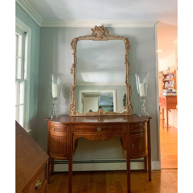 Wood Exceptional Carvers Guild "Panier De Fleur" Mirror Vintage Versailles Finish -18th Century/ Louis XIV Style For Sale - Image 7 of 17