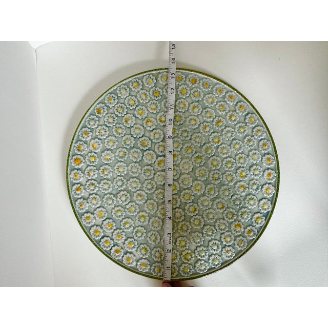 Vintage Italian Majolica Daisy Relief Platter 1970's For Sale - Image 11 of 11
