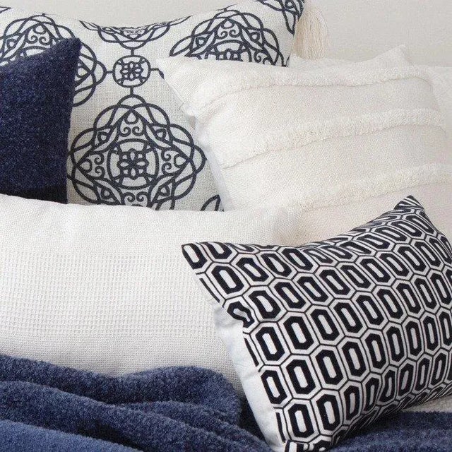 2020s Contemporary Cream Tufted Striped Pillow Cover 20" X 20" For Sale - Image 5 of 6