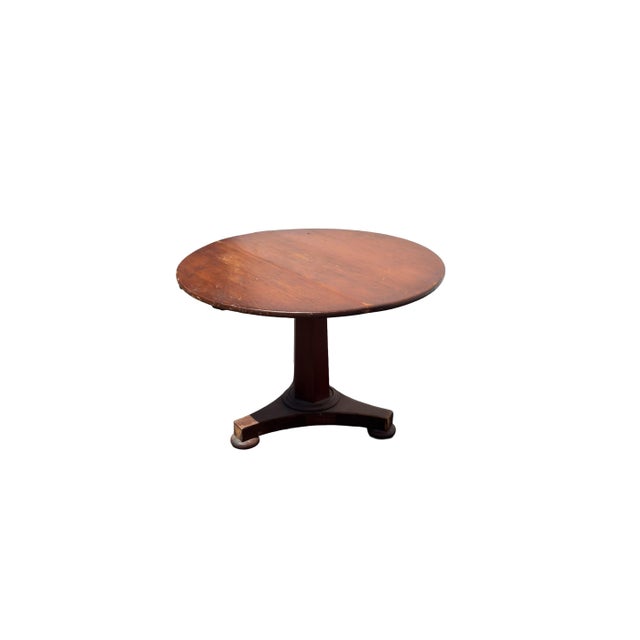 Traditional Antique 19th Century Empire Mahogany Round Pedestal Center Table For Sale - Image 3 of 7