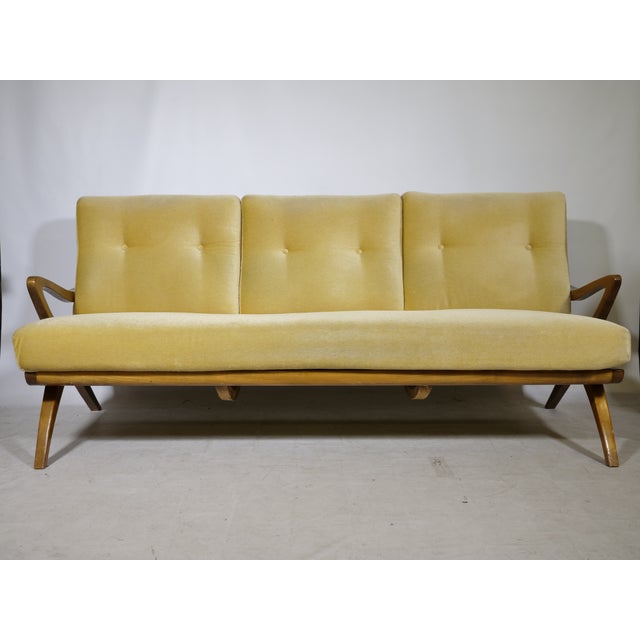 Mid-Century Modern Mid-Century Modern Three-Seater Wooden Sofa by Guglielmo Ulrich, Italy, 1950s For Sale - Image 3 of 11