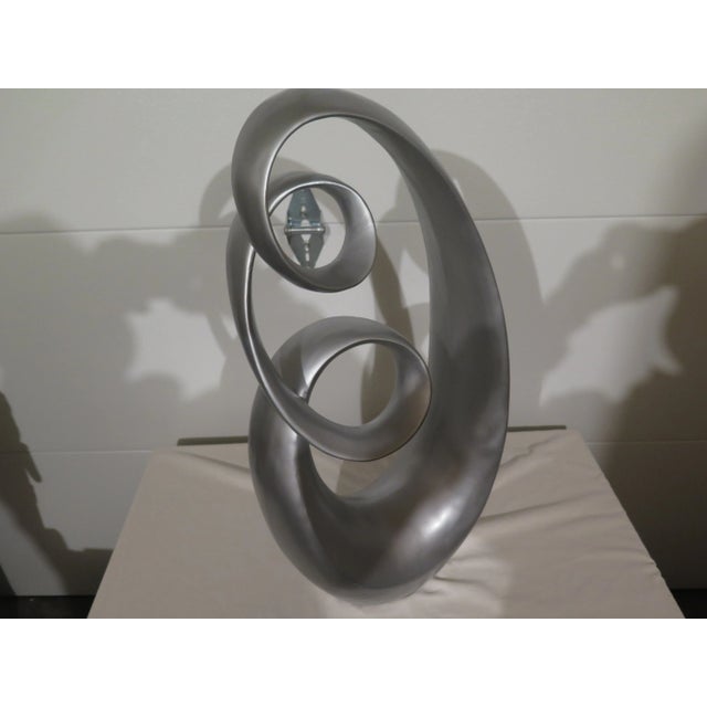 Large Vintage Silver/Gray Figural Polychrome Sculpture For Sale - Image 4 of 4