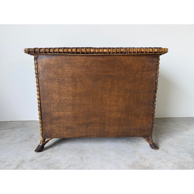 Vintage Coastal Organic Bamboo & Woven Wicker Three-Drawer Nightstand For Sale - Image 12 of 12