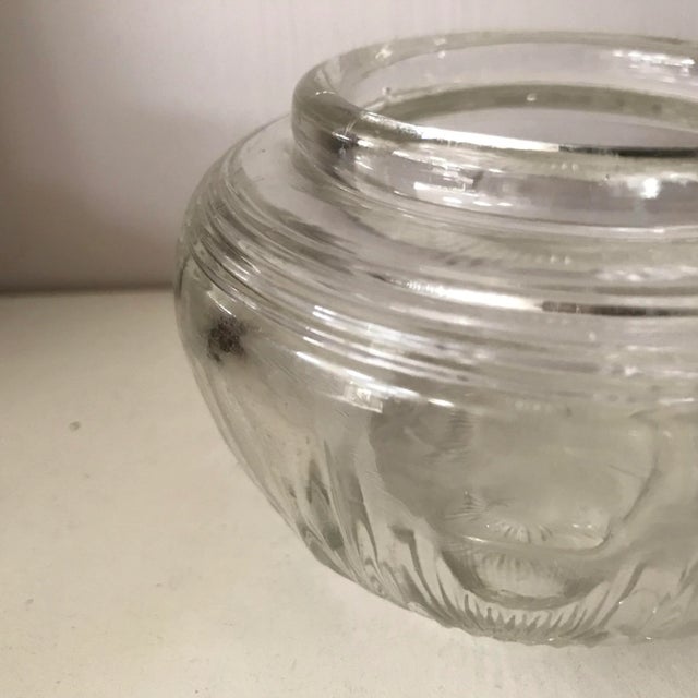 Early 20th Century Vintage Cut Crystal Jam Pot Silver Plated Lid For Sale - Image 5 of 7