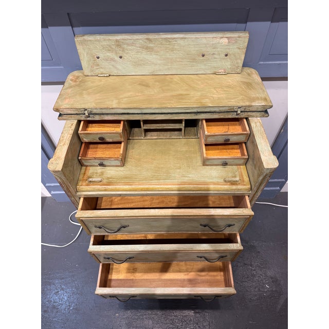 1940s 1940s Mid Century French Provincial Fall Front Desk Chest For Sale - Image 5 of 8