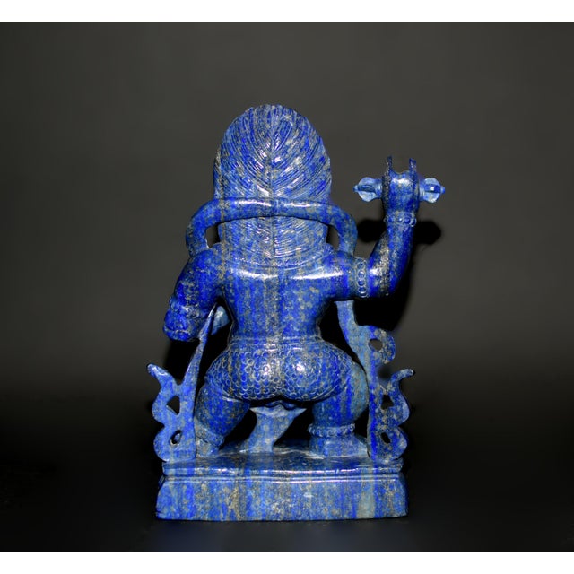 Natural Lapis Indian God Vajrapani Protector For Sale - Image 16 of 17