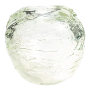 Hand Blown Murano Vase External Sbruffi in Clear