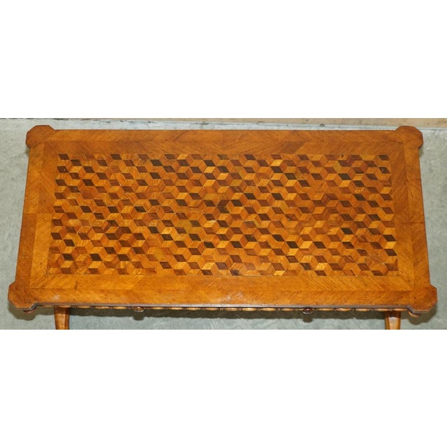 19th Century Specimen Geometric Sample Wood Inlaid Coffee Table, 1880s For Sale - Image 12 of 18
