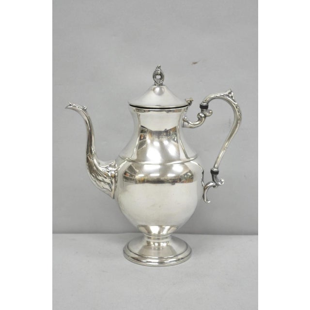 Vintage Victorian Silver Plated Footed Coffee Pot Tea Kettle For Sale - Image 12 of 12