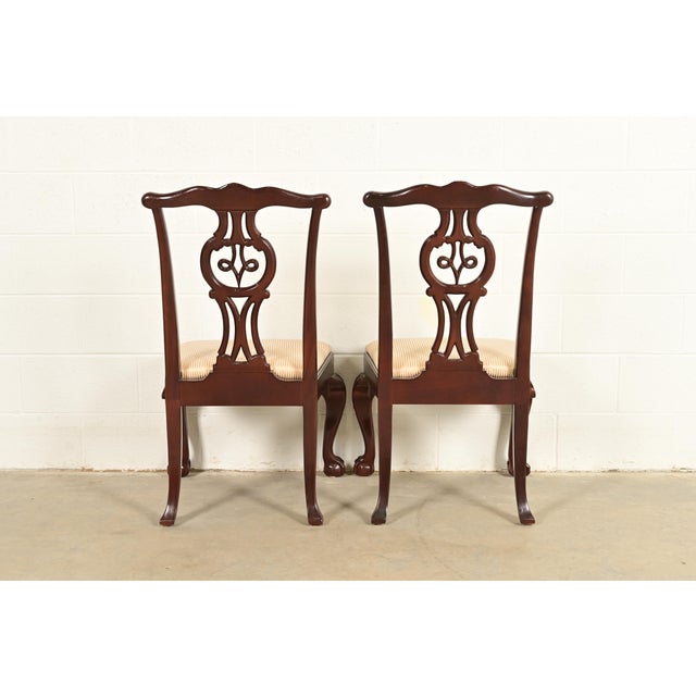 Baker Furniture Chippendale Carved Mahogany Side Chairs or Dining Chairs, Pair For Sale - Image 11 of 13