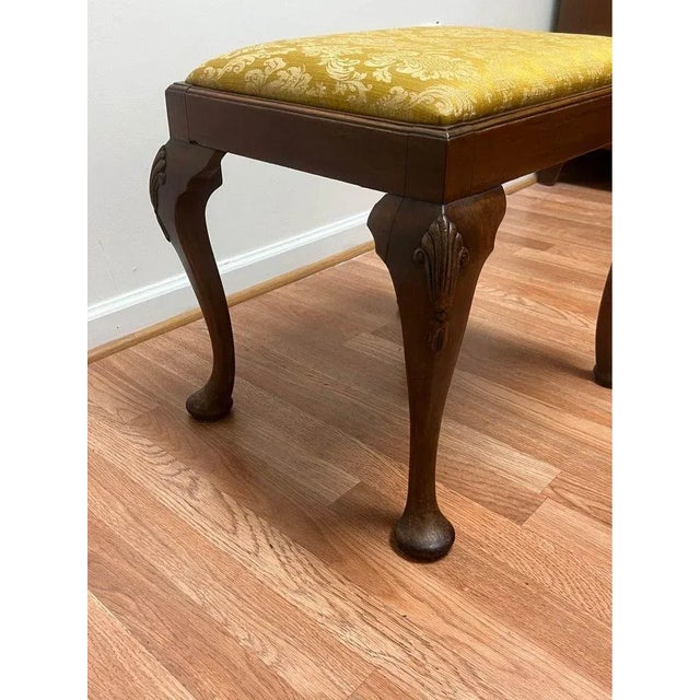 Early 20th Century Early 20th Century Antique Queen Anne Mahogany Stool For Sale - Image 5 of 10