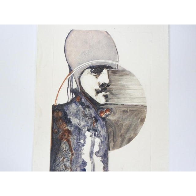 1973 Walter Crump Abstract Portrait Monoprint For Sale - Image 4 of 7