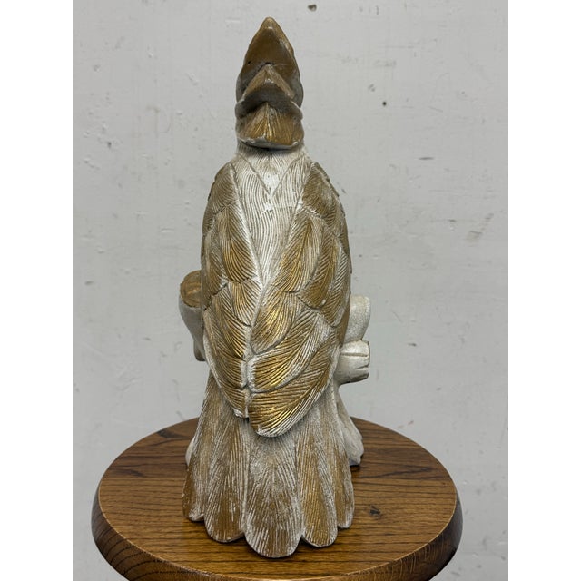 2010s Handmade Carved Wood Cockatoo Sculpture For Sale - Image 5 of 12