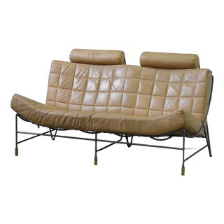 Vintage Volare Two-Seater Sofa in Leather by Jan Armgard for Leolux, 1990s For Sale