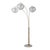 1990s 1990s Bloom 3-Light Arc Floor Lamp - Weathered Brass, White Marble Base, White Satin Shade, Dimmer Switch For Sale - Image 5 of 9