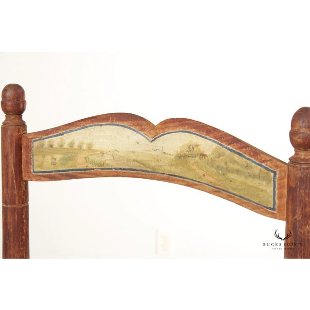Antique 18th Century Swedish Country Painted Ladderback Armchair For Sale - Image 12 of 13