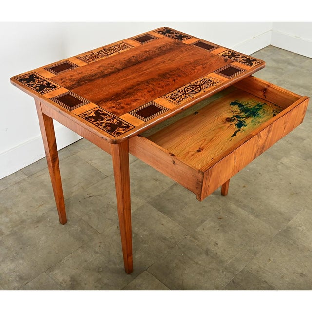 Brown French 19th Century Marquetry Inlay Desk For Sale - Image 8 of 12