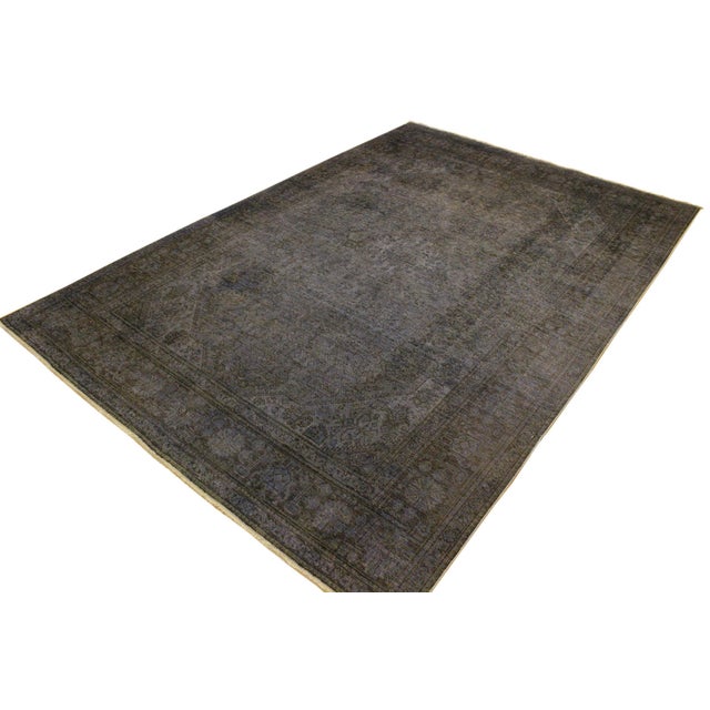 Boho Chic Boho Chic Persian Blue/Brown Wool Rug - 6'5'' X 9'6'' For Sale - Image 3 of 10