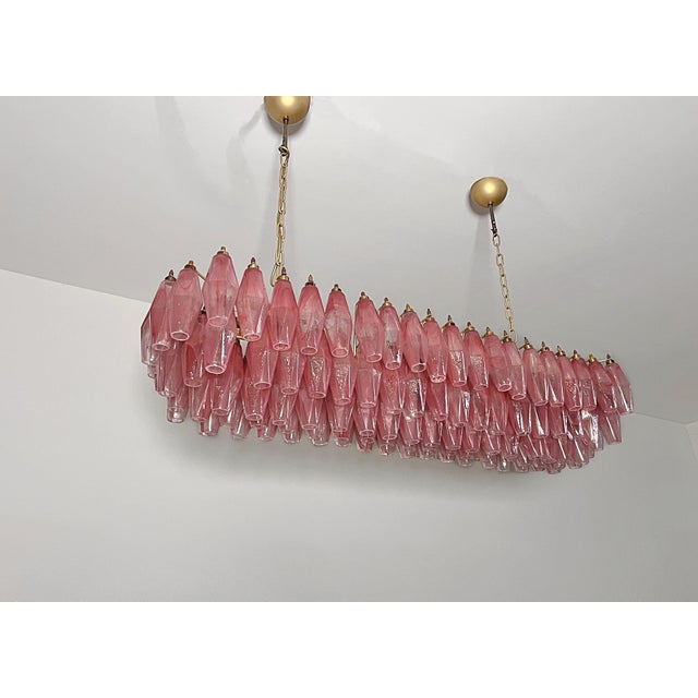 2020s Contemporary Murano Poliedri Chandelier Pink Alabaster –138 Handblown Glasses – Large Italian Luxury Ceiling Light For Sale - Image 5 of 9