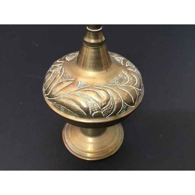 Brass Repousse Rose Water Perfume Sprinkler Bottle For Sale - Image 4 of 12
