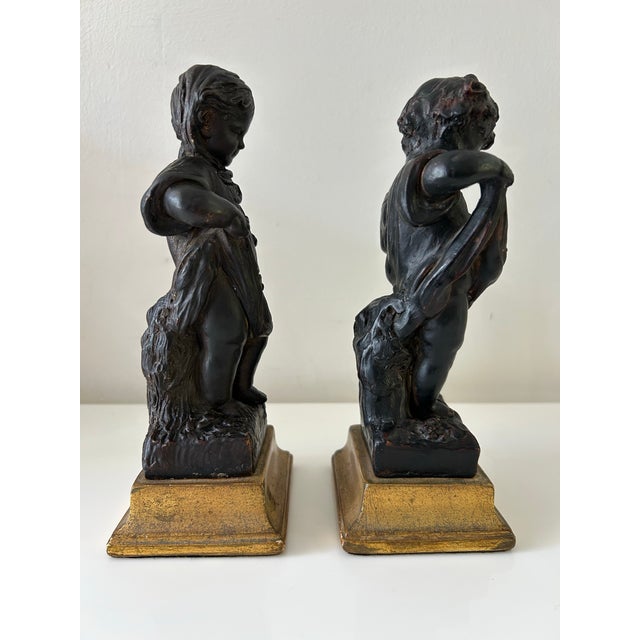 Antique Italian Borghese Cherubini Putti Figurines - A Pair For Sale - Image 9 of 10