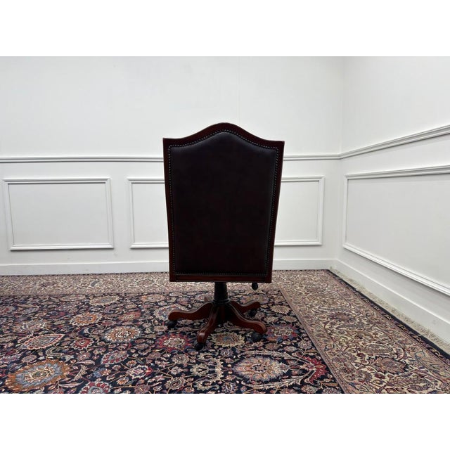 Large English Chesterfield Office Chair For Sale - Image 4 of 8