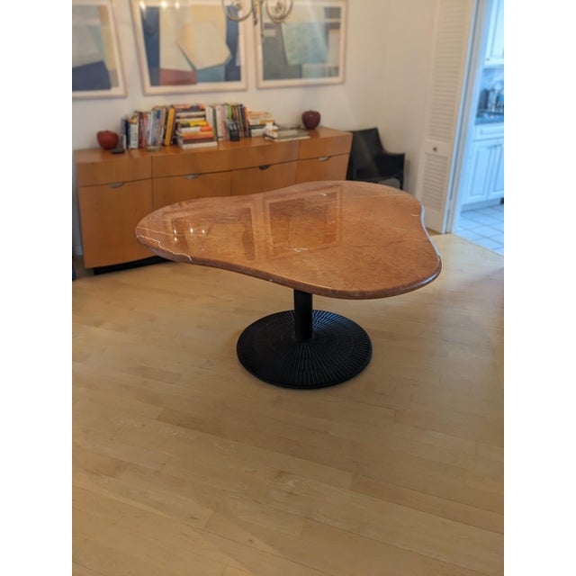 Contemporary Late 20th Century Custom Designed Rojo Alicante Marble Table For Sale - Image 3 of 5