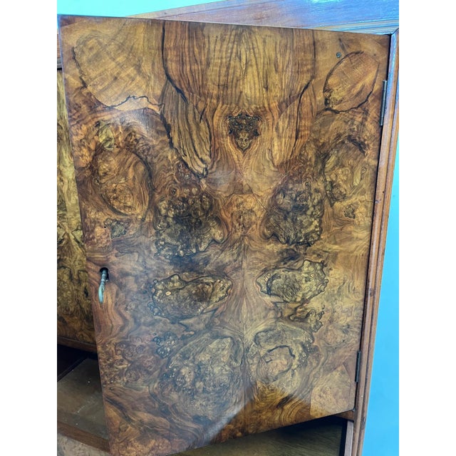 Art Deco Burr Walnut Tallboy Chest of Drawers, 1930s For Sale - Image 3 of 13
