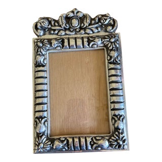 Mexican Embossed Aluminum Frame (313) Vintage by Elle. Silver One 1980s For Sale