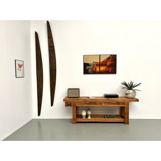 Large Vintage Workbench in Oak, 1970s For Sale - Image 3 of 18