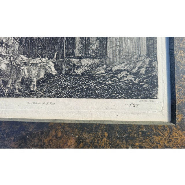 Luigi Rossini (1790–1857) 1821 Roman Antiquities Etching – Arch of Gallienus – Framed For Sale - Image 9 of 12