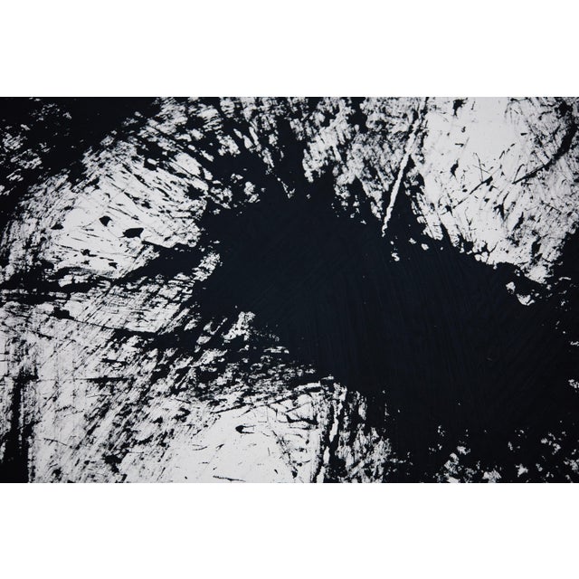 "Movement in Black and White 4" Contemporary Original Abstract Painting by Simon Findlay For Sale - Image 11 of 15