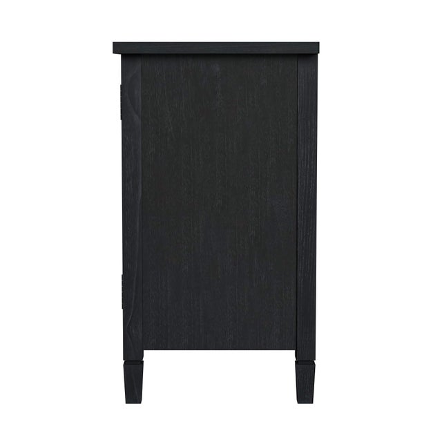 2020s Flagstaff 30 in. W Rectangular Wood 2 Door Cane Accent Storage Cabinet, Black Cane For Sale - Image 5 of 8