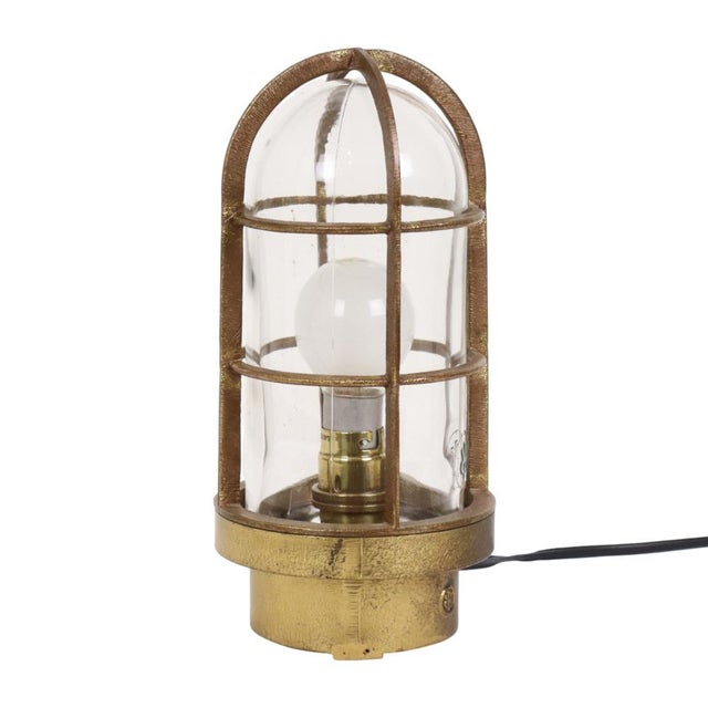 Industrial Brass Ship Cage Lamp, Rotterdam, 1950s For Sale - Image 14 of 14