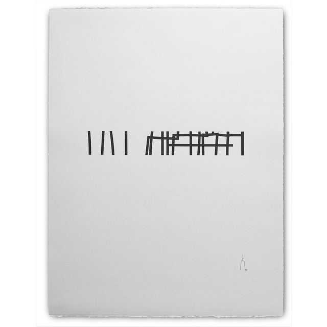 Contemporary Abstract Ink on Deckle-Edged BFK Rives Paper "Xxv 01 001" by Pierre Muckensturm For Sale - Image 6 of 6