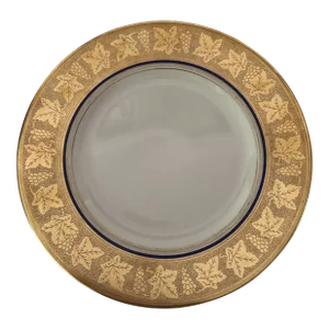 1950s Vintage Old Ivory China Grape & Leaf Design Dinner Plate