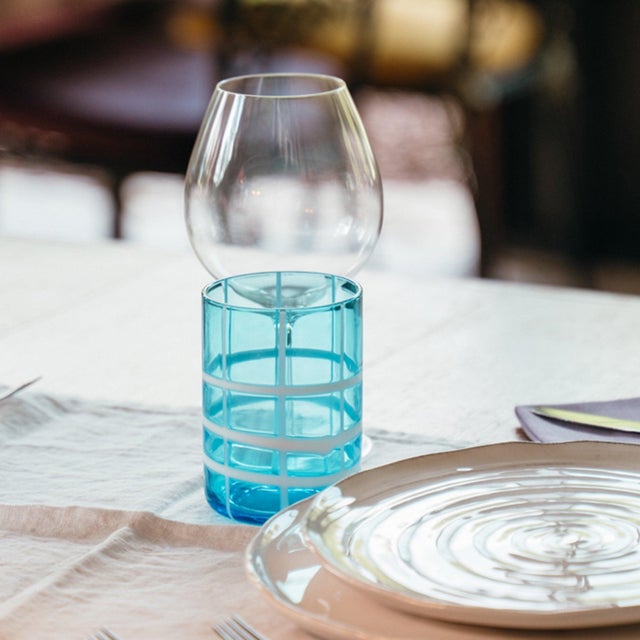 Twiddle Tumbler (Set of 6) - Aquamarine For Sale - Image 4 of 5