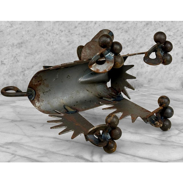 Vintage Steampunk Salvaged Metal Art Dog Sculpture - 13" For Sale - Image 10 of 10