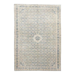 Antique Malayer Rug – Intricate Ivory, Blue & Beige Floral Design 9x12 For Sale