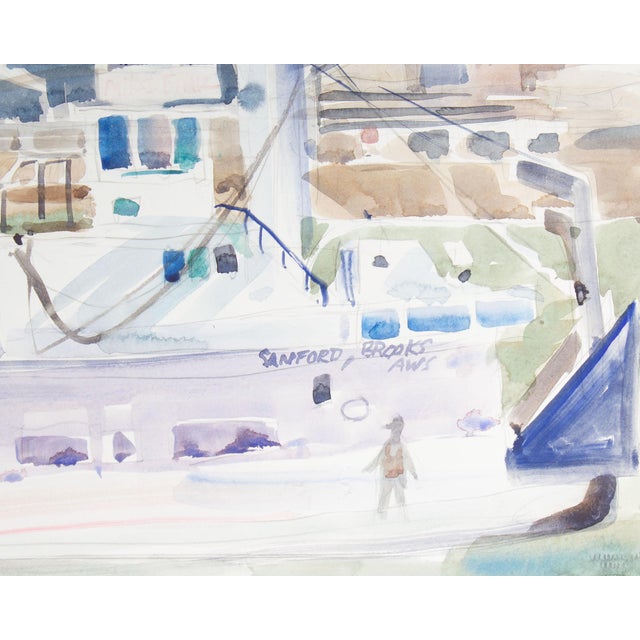 Signed Watercolor Painting of a City by Sanford Brooks For Sale In Indianapolis - Image 6 of 8