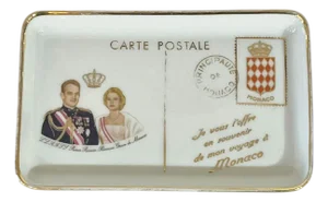 Vintage Limoges Postcard Dish From Monaco Featuring Princess Grace