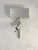An elegant pair of "T" lighting (2 bulbs and diffuser) and directional "T-shaped, post-modernist, constructivist, silver...