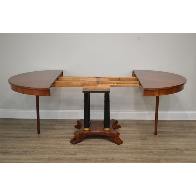Ethan Allen Medallion Collection 46" Round Cherry Dining Table With 2