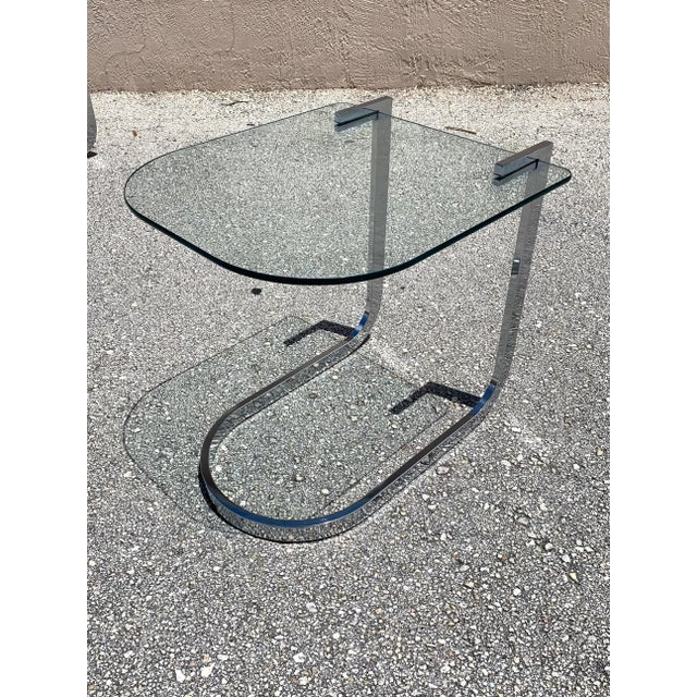 Chrome Mid Century Modern Design Institute of America Chrome and Glass Nesting Tables - Set of 3 For Sale - Image 8 of 13