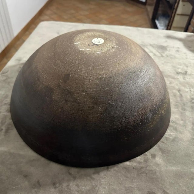 1960s Organic Modern Stoneware Large Bowl by Nanni Valentini for Ceramica Arcore For Sale - Image 6 of 12