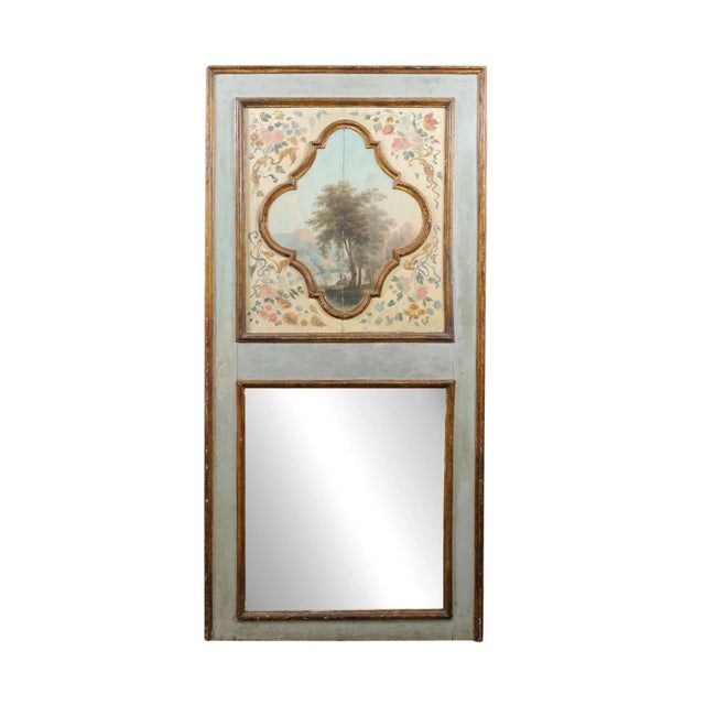 19th Century Italian Mirror with Landscape Painting For Sale - Image 13 of 13