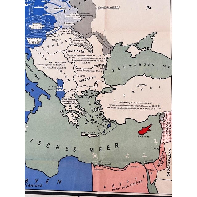 Vintage German Military Second World War 2 Poster, 1940 For Sale - Image 6 of 9